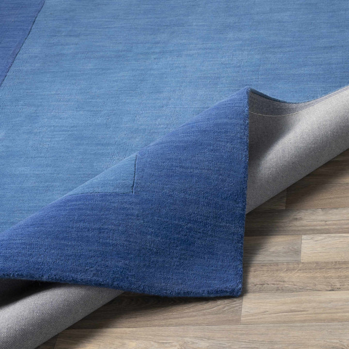 Macedon Modern Solid Blue Wool Rug - The Rug Decor