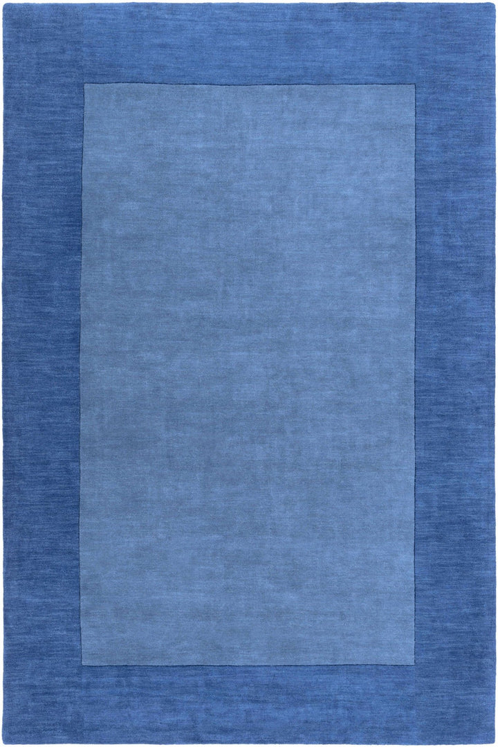 Macedon Modern Solid Blue Wool Rug - The Rug Decor