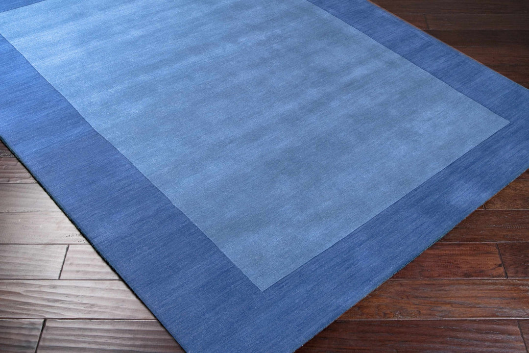 Macedon Modern Solid Blue Wool Rug - The Rug Decor