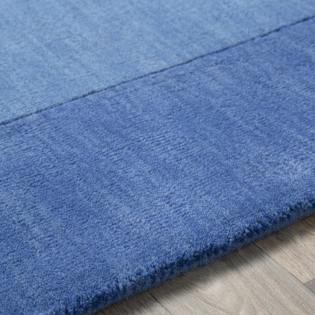 Macedon Modern Solid Blue Wool Rug - The Rug Decor