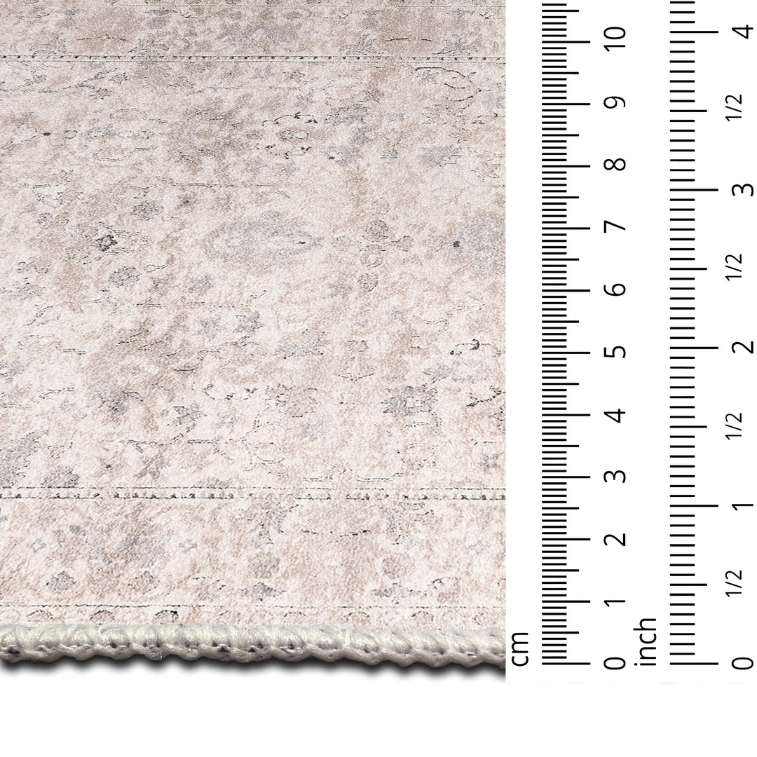 Machine Washable Ivory Traditional style Cotton Rug - The Rug Decor