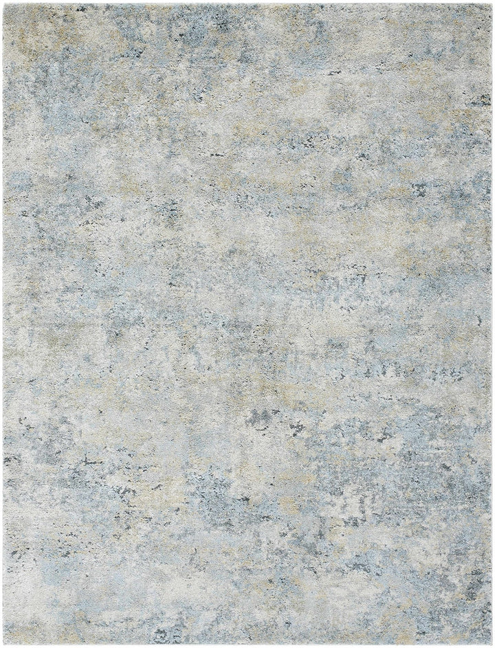Machine Woven Beige And Blue Modern Abstract Style Rug - The Rug Decor