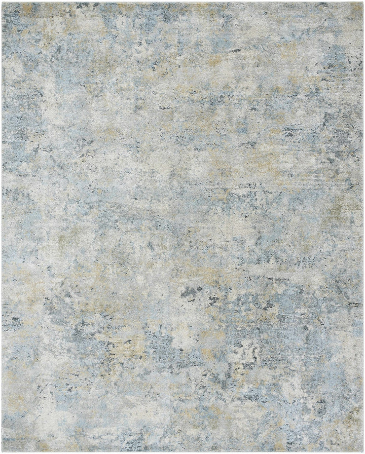 Machine Woven Beige And Blue Modern Abstract Style Rug - The Rug Decor