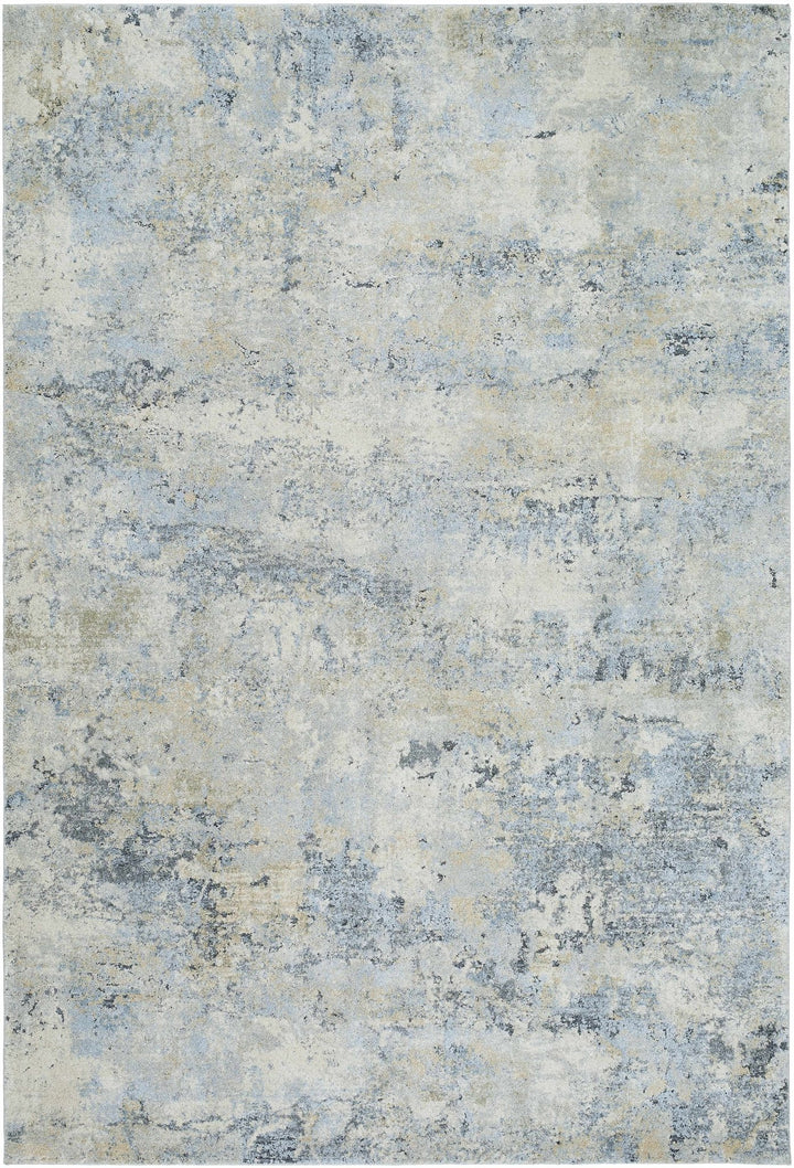 Machine Woven Beige And Blue Modern Abstract Style Rug - The Rug Decor