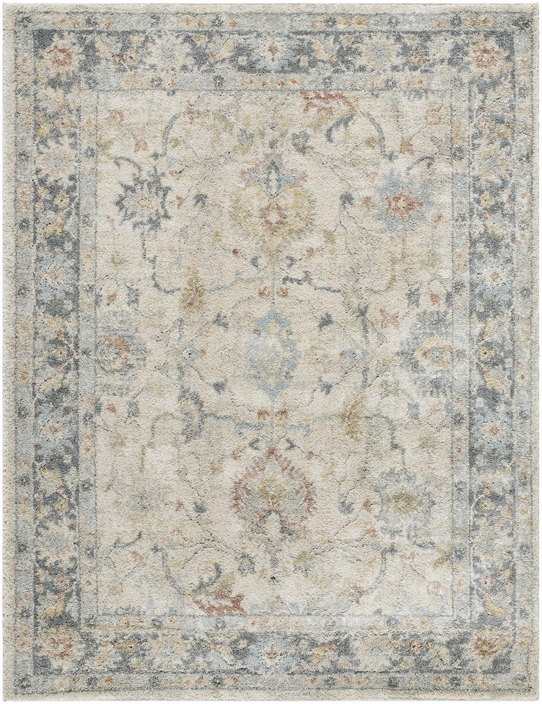 Machine Woven Beige And Gray Traditional Style Area Rug - The Rug Decor