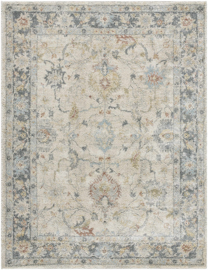 Machine Woven Beige And Gray Traditional Style Area Rug - The Rug Decor