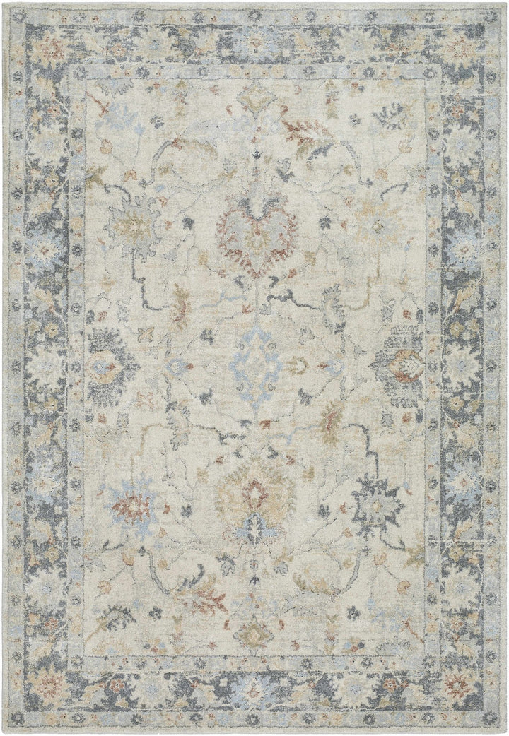 Machine Woven Beige And Gray Traditional Style Area Rug - The Rug Decor