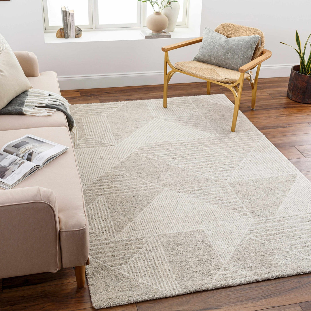 Machine Woven Beige Contemporary Style Rug - The Rug Decor