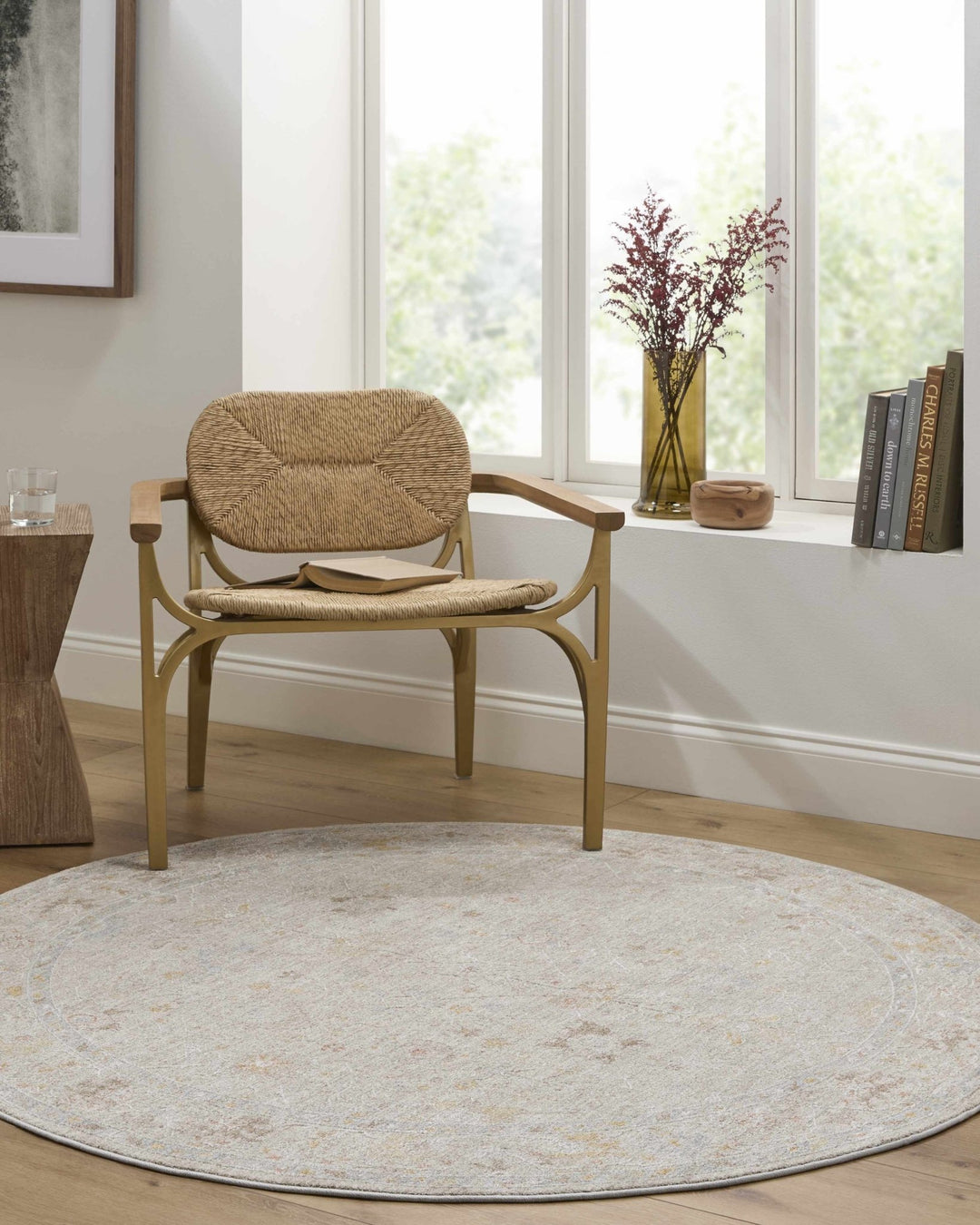 Machine Woven Blue And Beige Traditional Oushak Design Area Rug - The Rug Decor