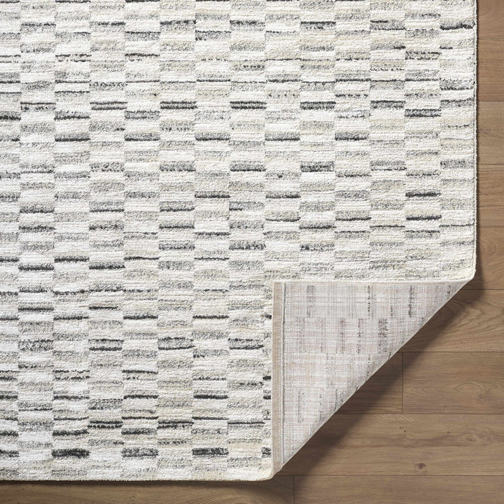 Machine Woven Cream And White Contemporary Style Rug - The Rug Decor