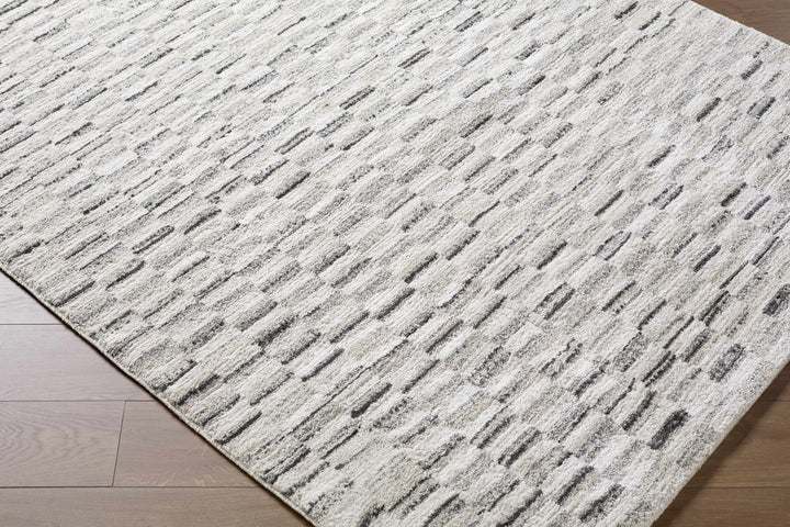 Machine Woven Cream And White Contemporary Style Rug - The Rug Decor