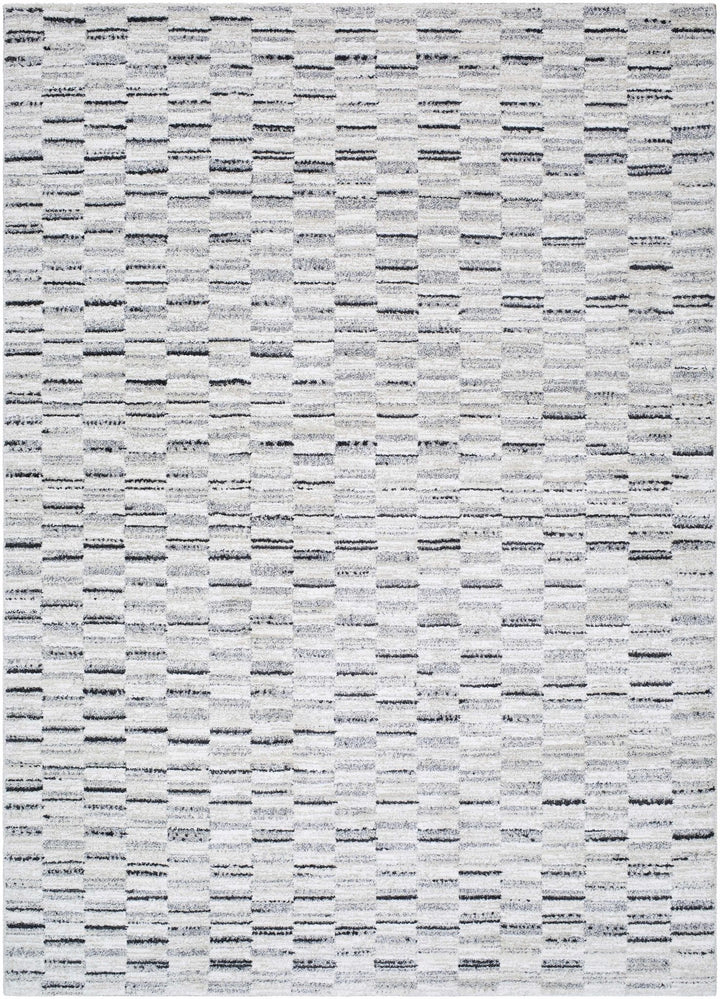 Machine Woven Cream And White Contemporary Style Rug - The Rug Decor