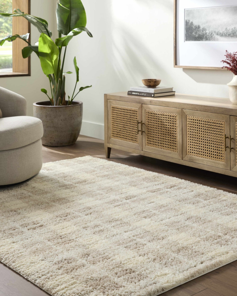 Machine Woven Cream Modern Geometrical Pattern Area Rug - The Rug Decor