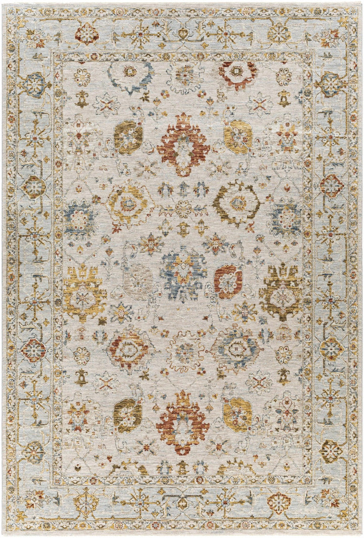 Machine Woven Cream Traditional Oushak Design Rug - The Rug Decor
