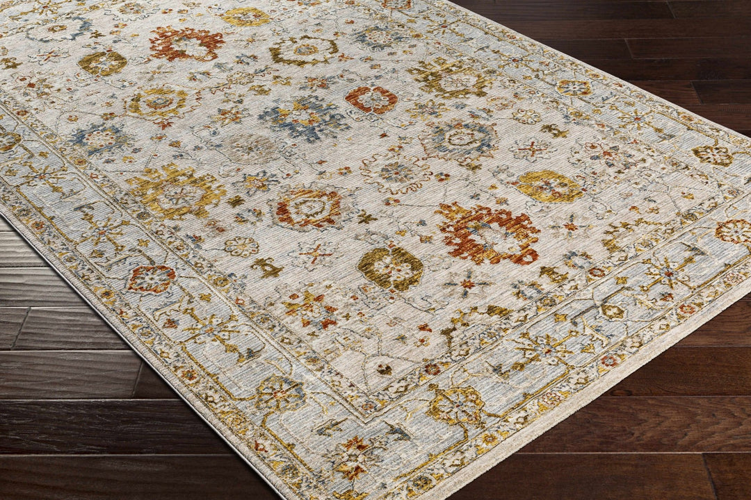 Machine Woven Cream Traditional Oushak Design Rug - The Rug Decor