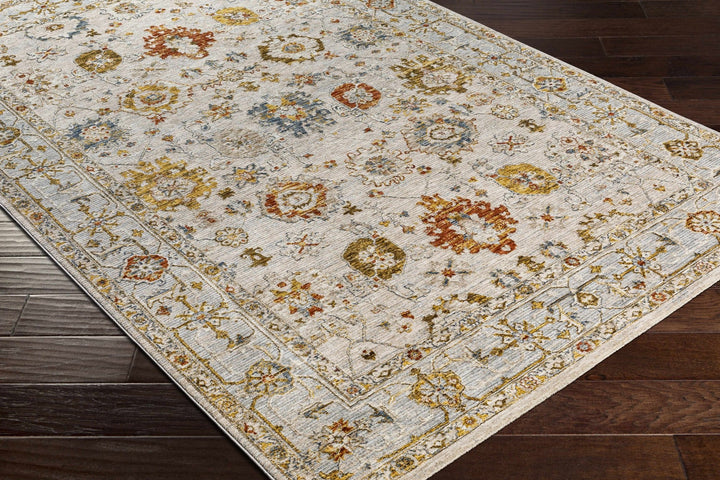 Machine Woven Cream Traditional Oushak Design Rug - The Rug Decor