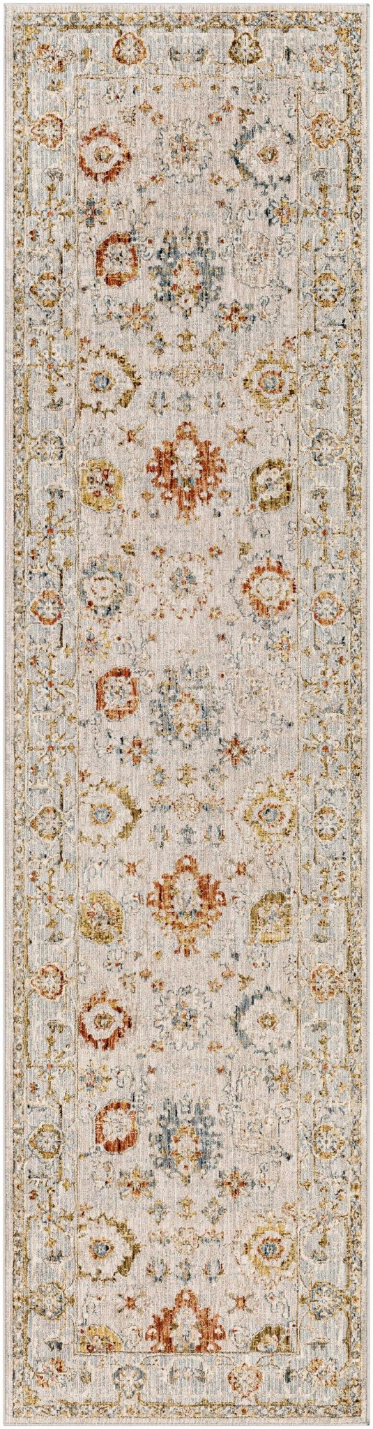 Machine Woven Cream Traditional Oushak Design Rug - The Rug Decor