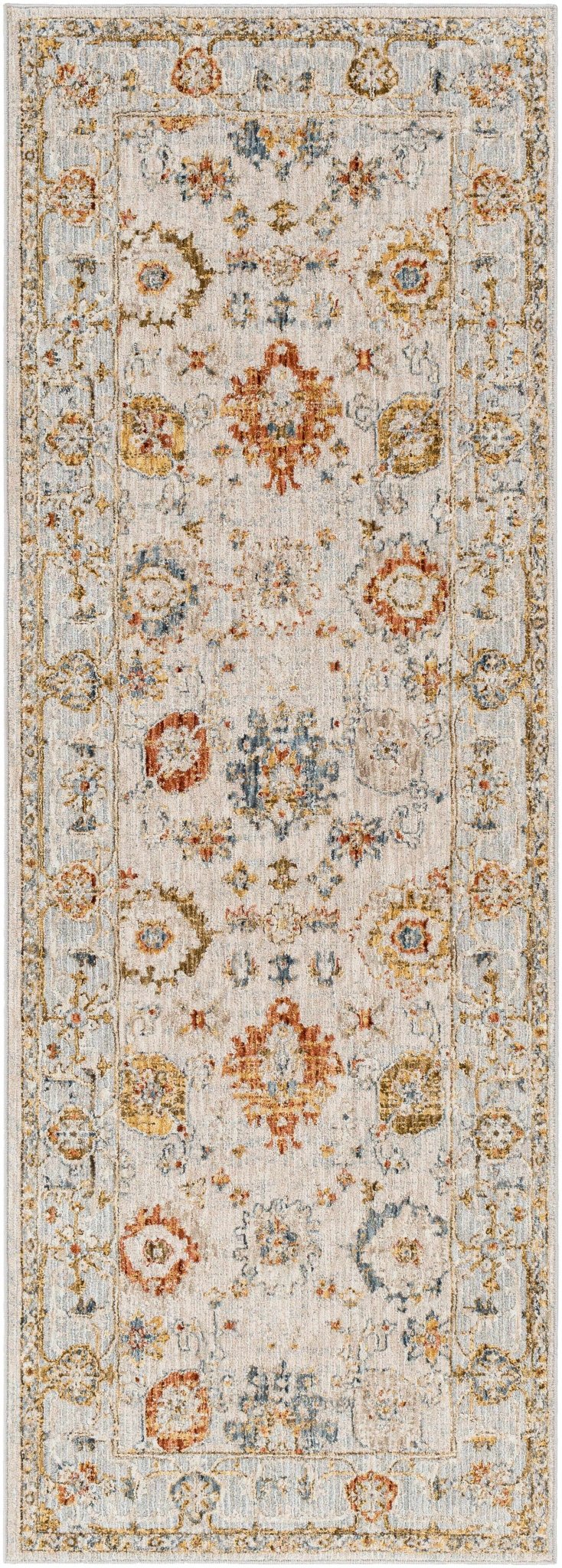 Machine Woven Cream Traditional Oushak Design Rug - The Rug Decor