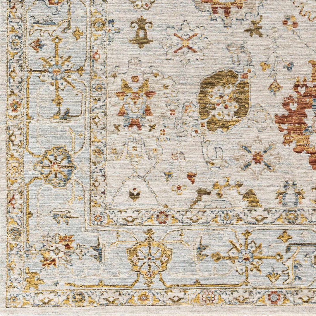 Machine Woven Cream Traditional Oushak Design Rug - The Rug Decor