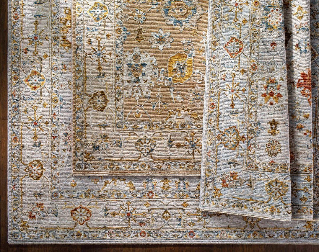 Machine Woven Cream Traditional Oushak Design Rug - The Rug Decor