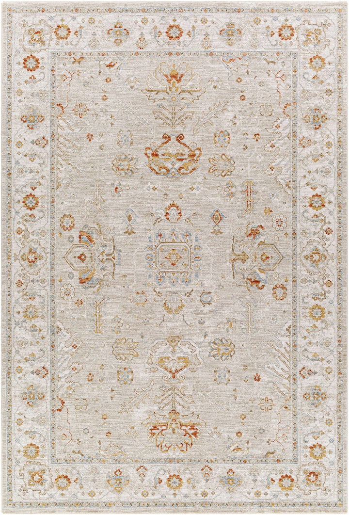Machine Woven Ivory Traditional Oushak Design Area Rug - The Rug Decor