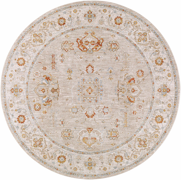 Machine Woven Ivory Traditional Oushak Design Area Rug - The Rug Decor