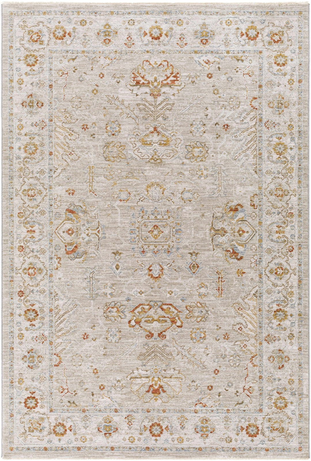 Machine Woven Ivory Traditional Oushak Design Area Rug - The Rug Decor