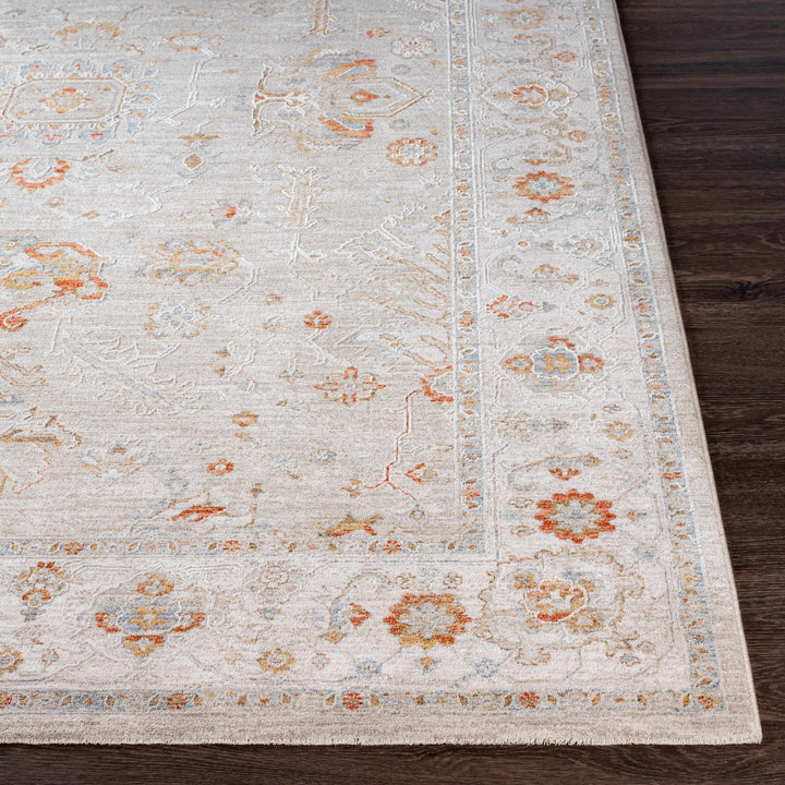 Machine Woven Ivory Traditional Oushak Design Area Rug - The Rug Decor