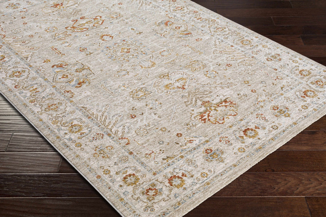 Machine Woven Ivory Traditional Oushak Design Area Rug - The Rug Decor