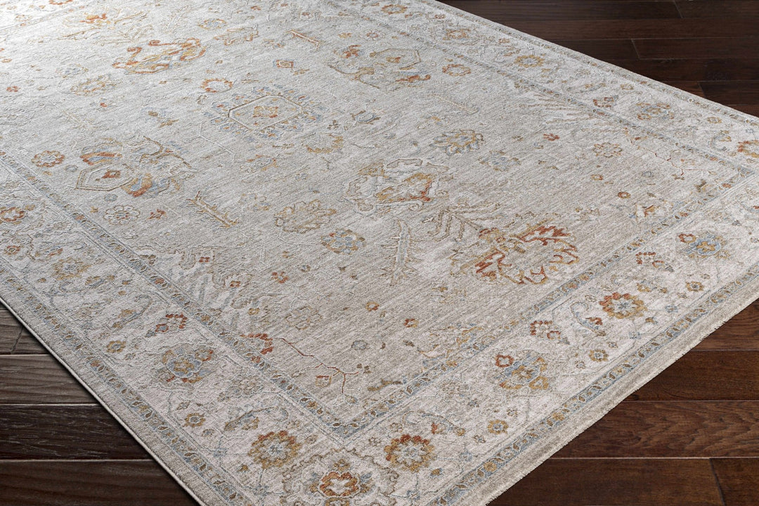 Machine Woven Ivory Traditional Oushak Design Area Rug - The Rug Decor