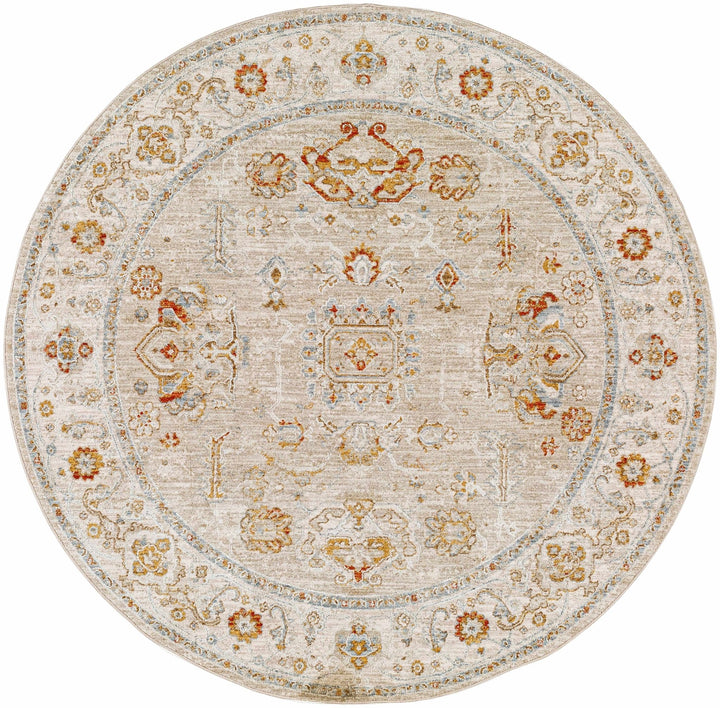 Machine Woven Ivory Traditional Oushak Design Area Rug - The Rug Decor