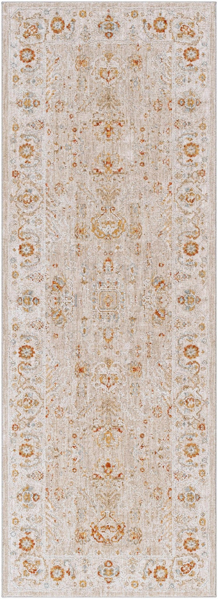 Machine Woven Ivory Traditional Oushak Design Area Rug - The Rug Decor