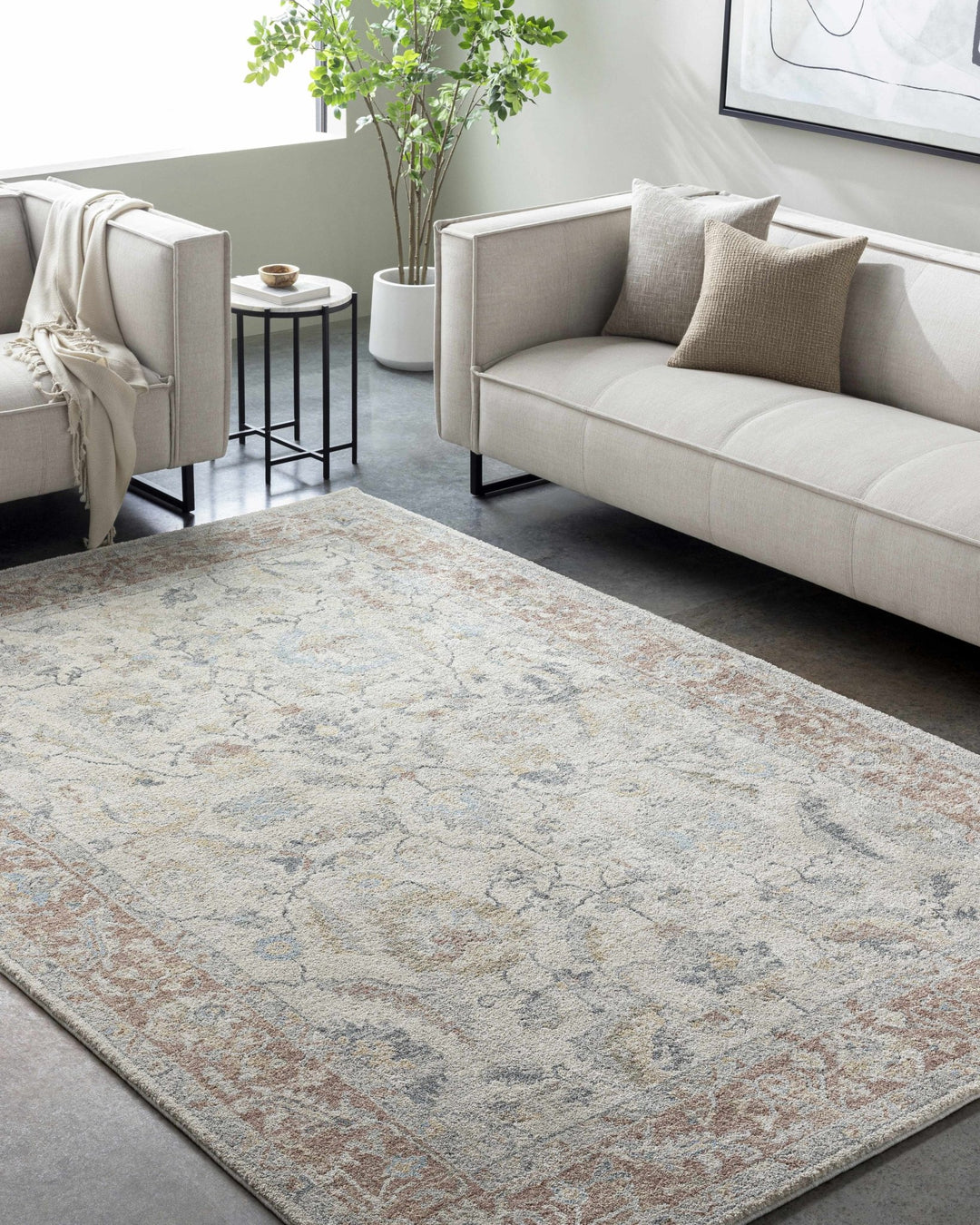 Senter Ivory Machine Rug Machine Woven Ivory Traditional Style Area Rug – The Rug Decor