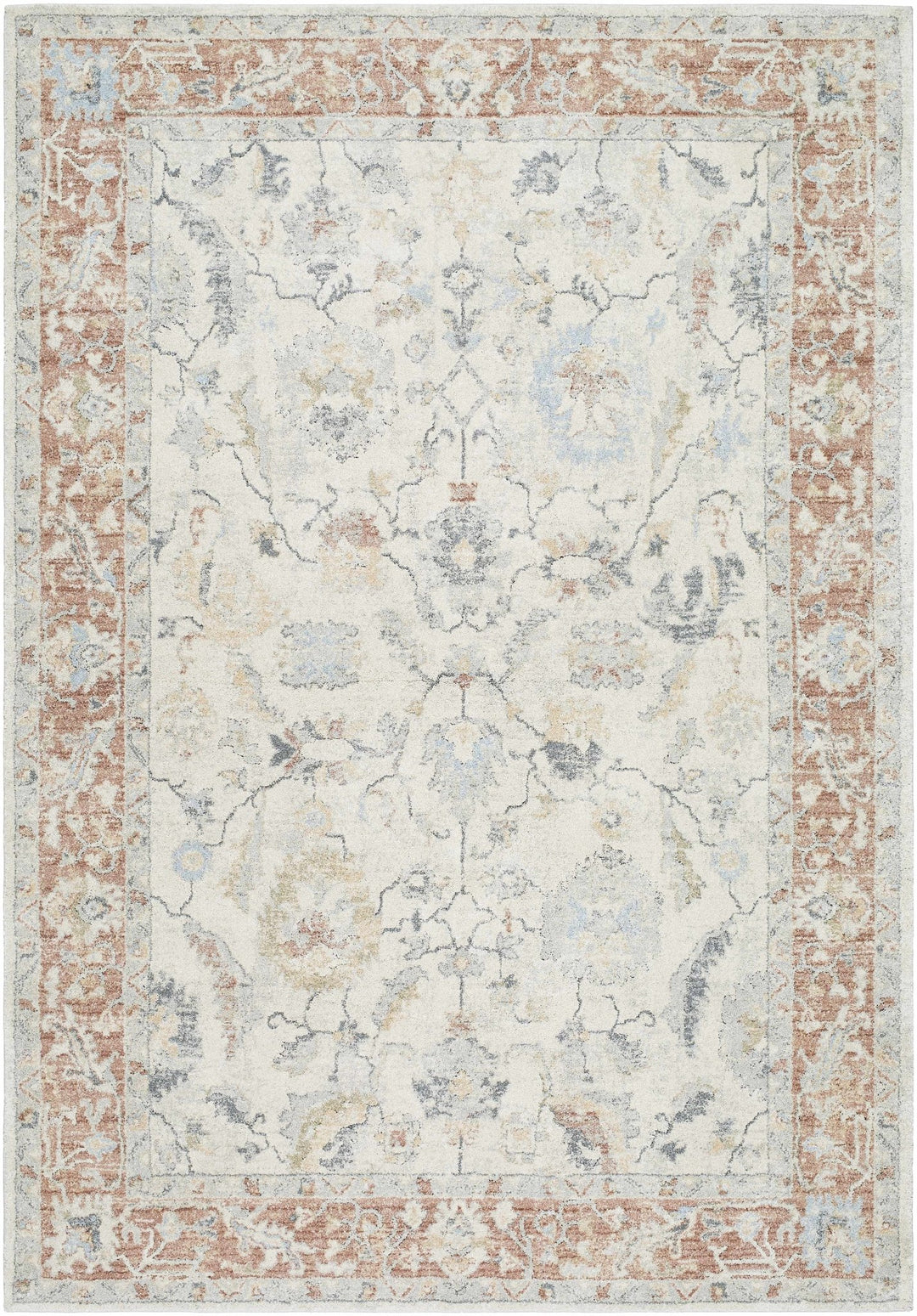 Machine Woven Ivory Traditional Style Area Rug - The Rug Decor
