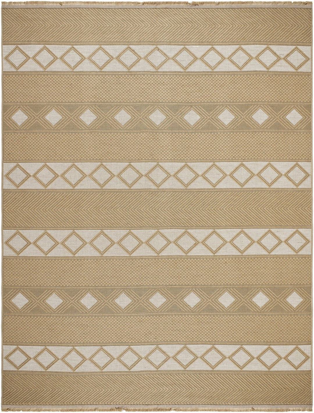 Machine Woven Tan Bohemian Style Jute Rug - The Rug Decor