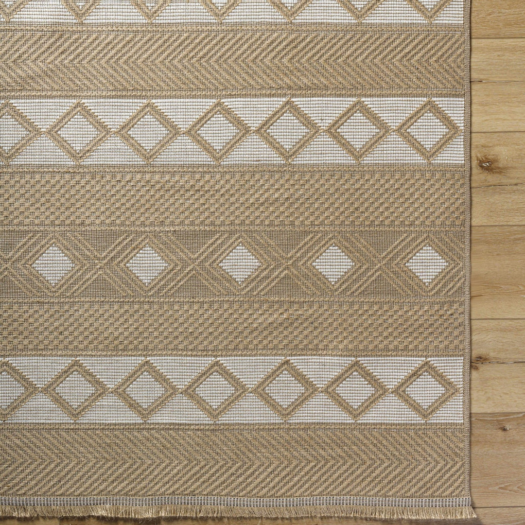 Machine Woven Tan Bohemian Style Jute Rug - The Rug Decor