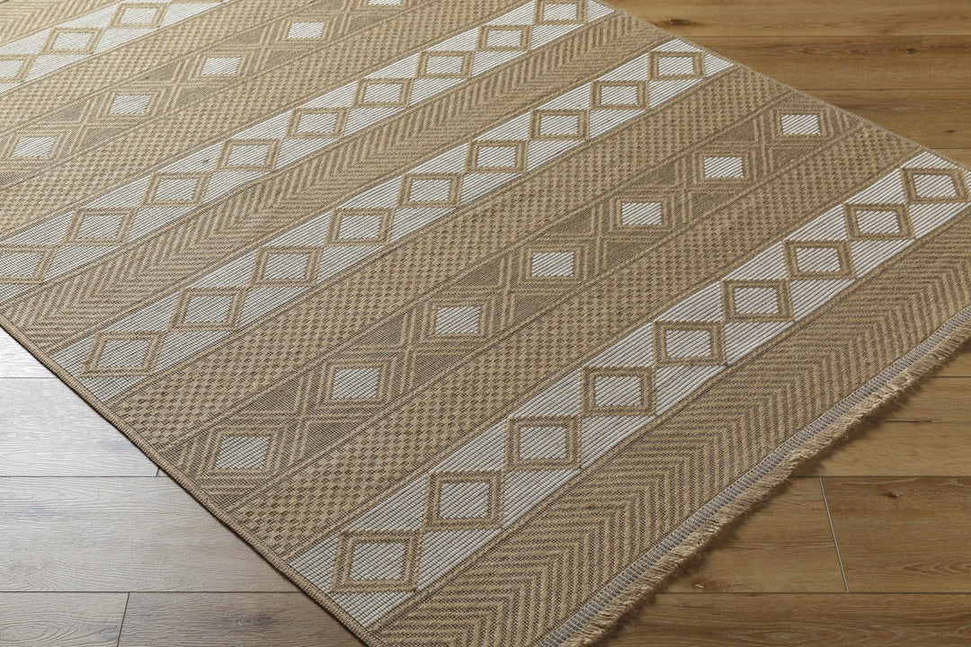Machine Woven Tan Bohemian Style Jute Rug - The Rug Decor