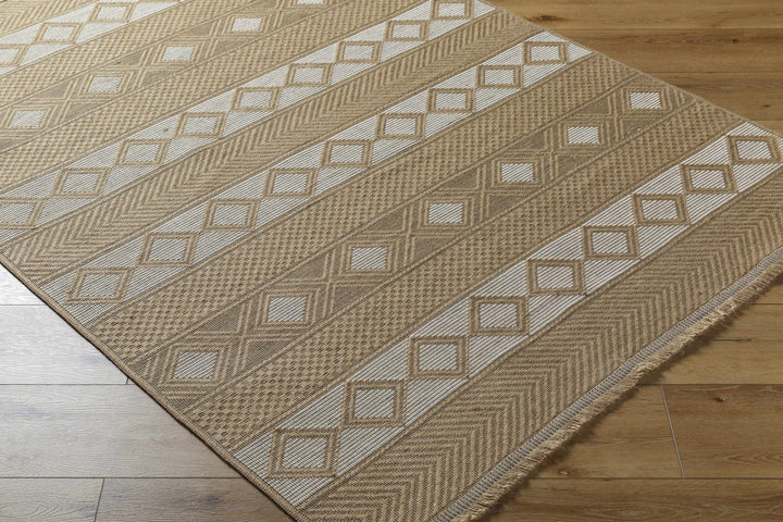 Machine Woven Tan Bohemian Style Jute Rug - The Rug Decor