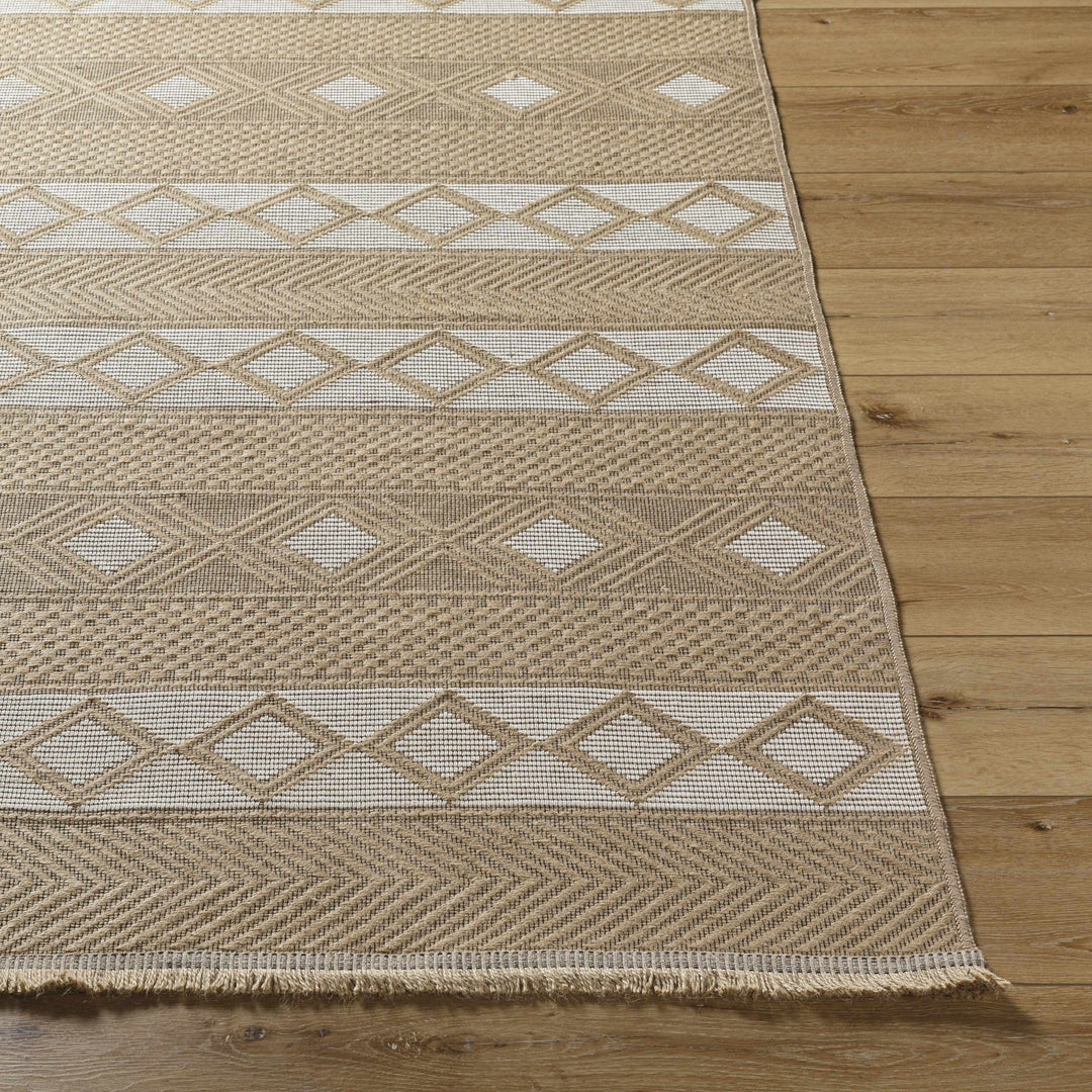 Machine Woven Tan Bohemian Style Jute Rug - The Rug Decor