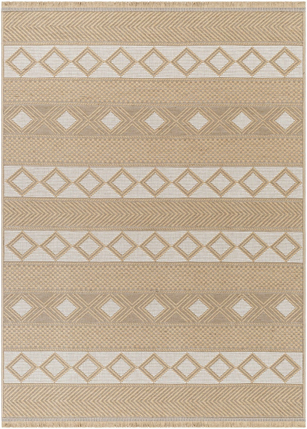 Machine Woven Tan Bohemian Style Jute Rug - The Rug Decor