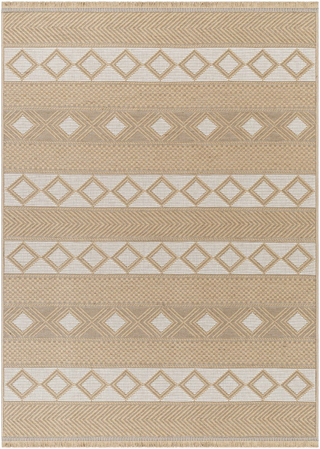 Machine Woven Tan Bohemian Style Jute Rug - The Rug Decor