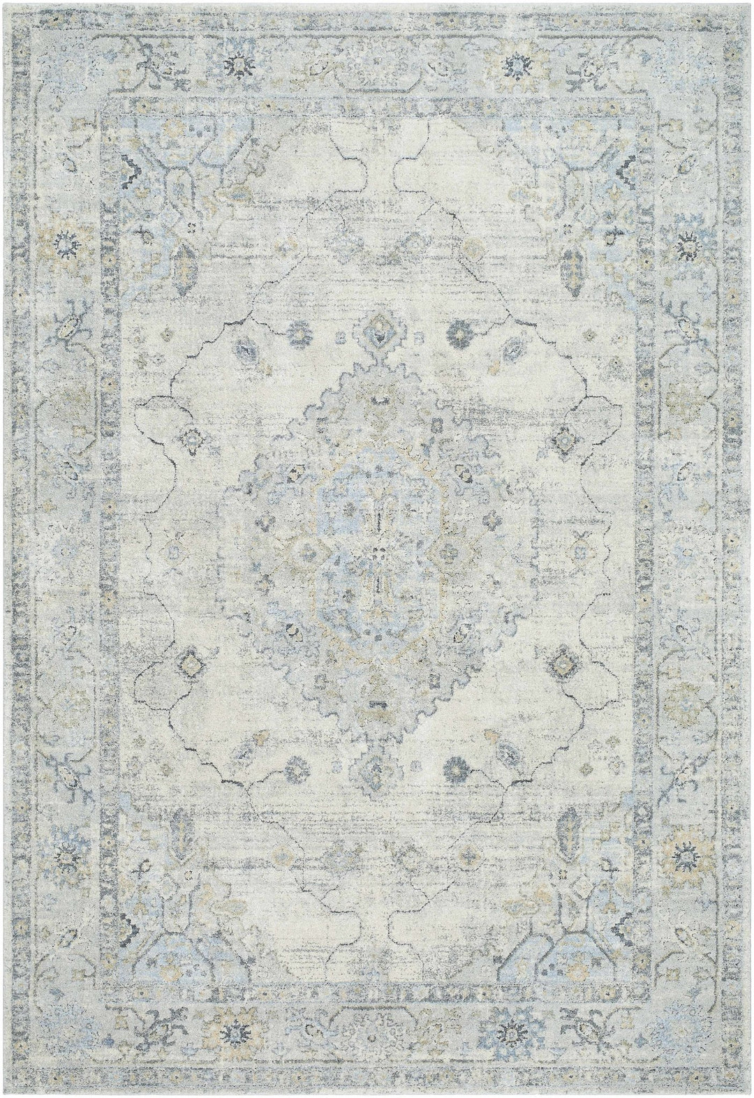 Machine Woven Traditional Style Beige And Gray Area Rug - The Rug Decor