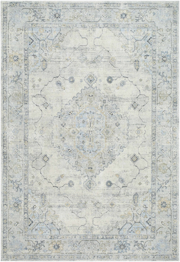 Machine Woven Traditional Style Beige And Gray Area Rug - The Rug Decor