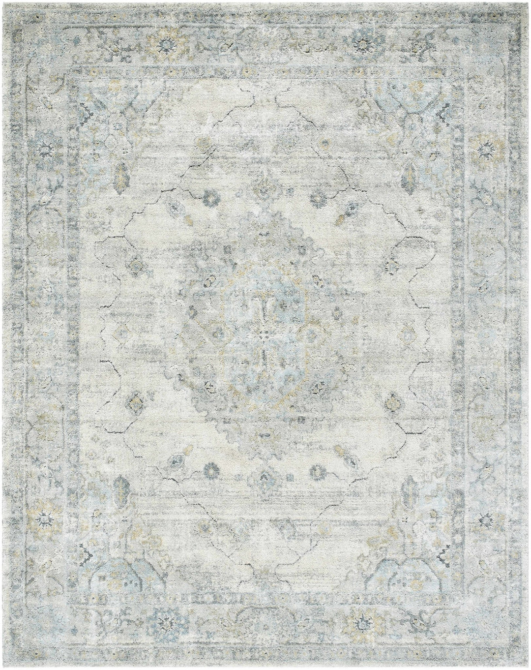 Machine Woven Traditional Style Beige And Gray Area Rug - The Rug Decor