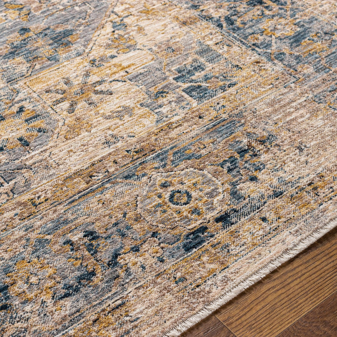 Machine Woven Traditional Style Blue And Beige Rug - The Rug Decor