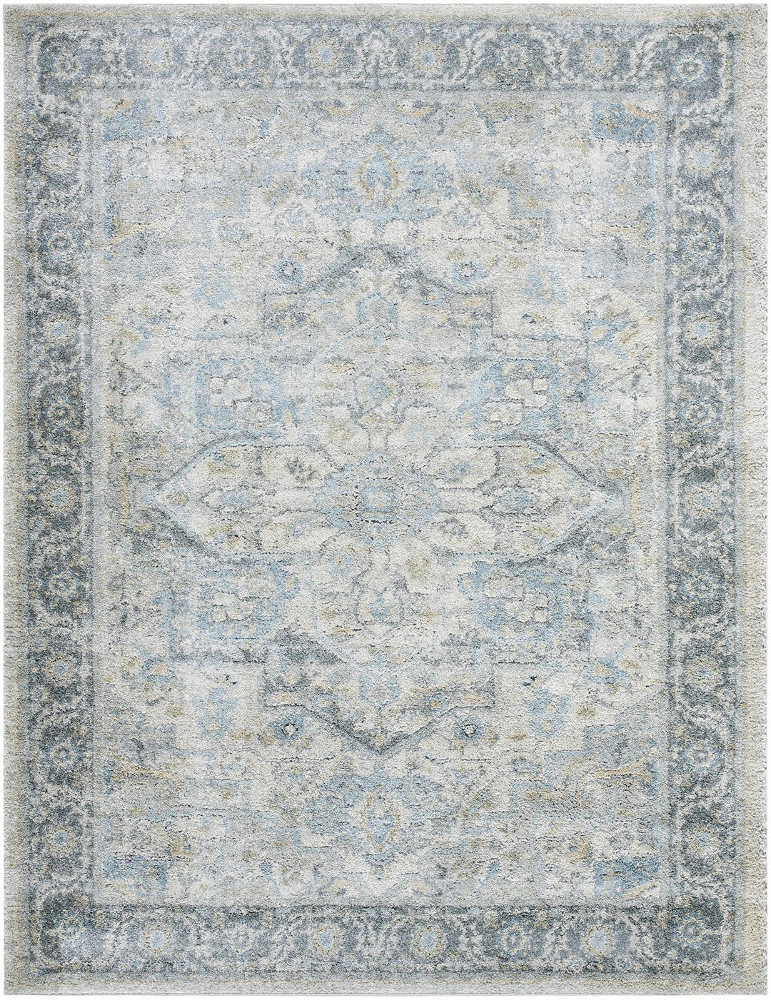 Machine Woven Traditional Style Gray And Beige Area Rug - The Rug Decor
