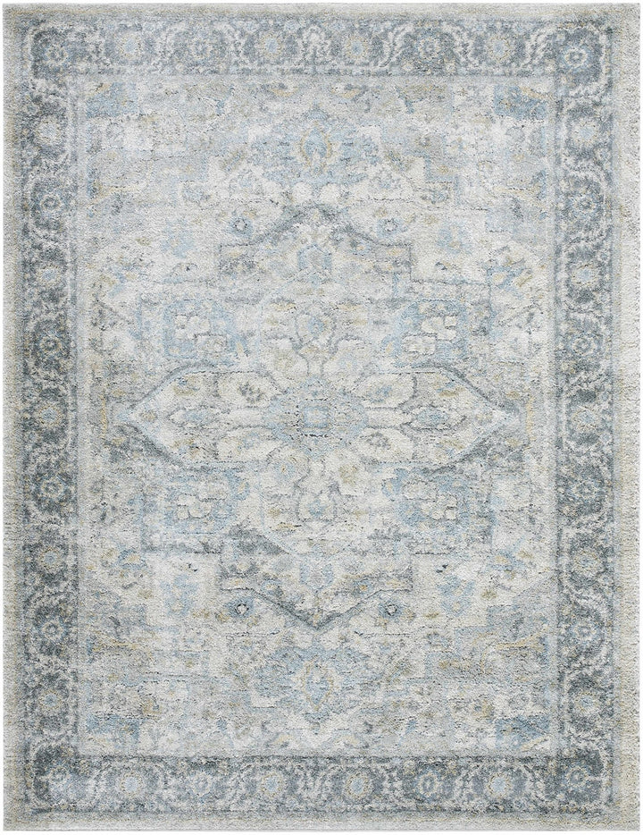 Machine Woven Traditional Style Gray And Beige Area Rug - The Rug Decor
