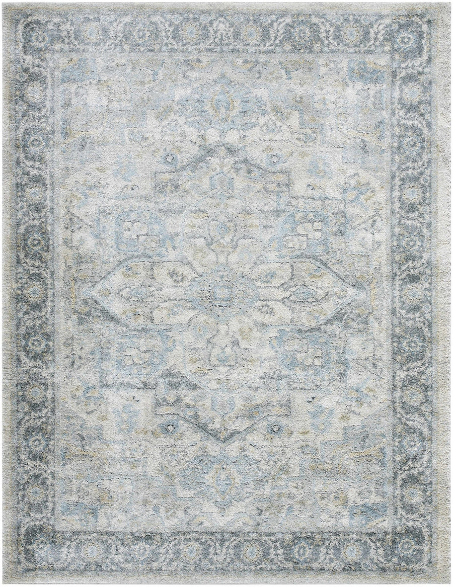 Machine Woven Traditional Style Gray And Beige Area Rug - The Rug Decor