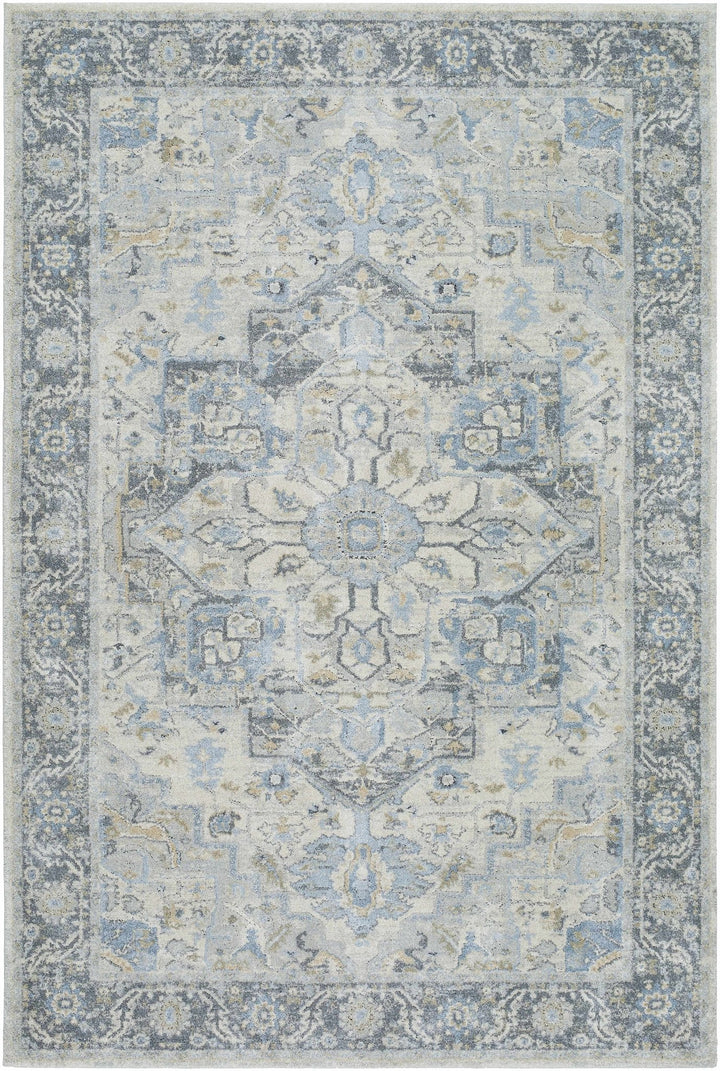Machine Woven Traditional Style Gray And Beige Area Rug - The Rug Decor