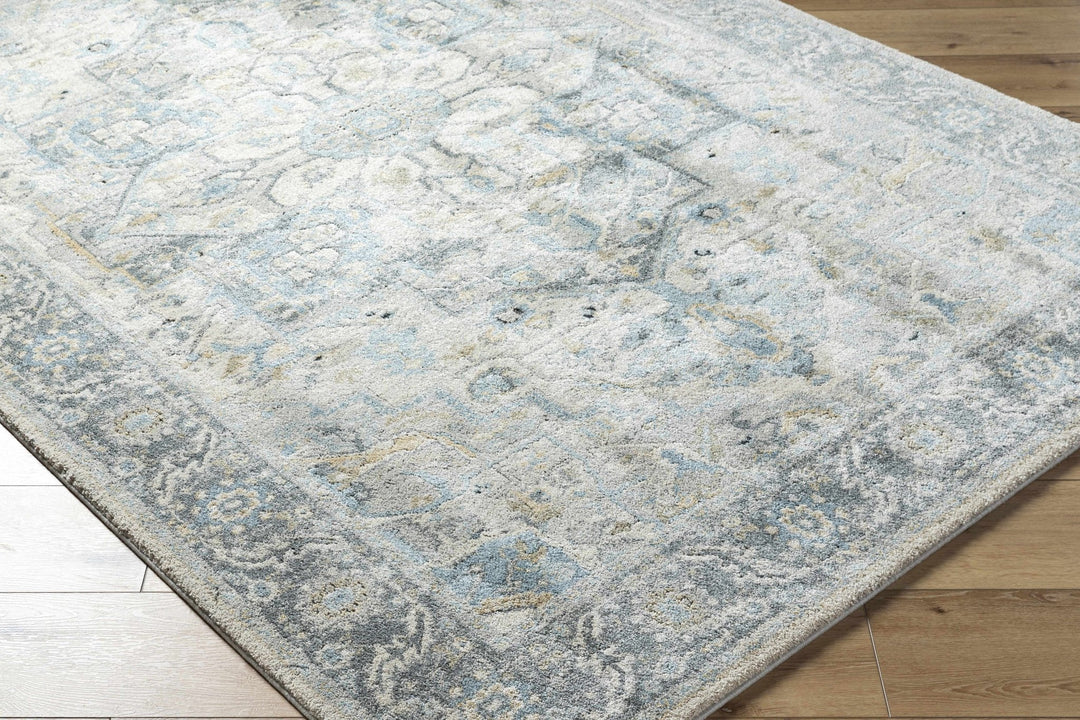 Machine Woven Traditional Style Gray And Beige Area Rug - The Rug Decor